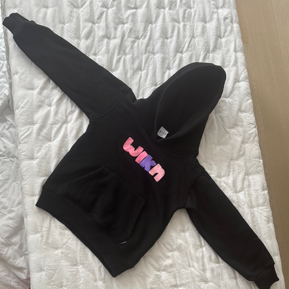 Kids Black Hoodie with Colorful Logo